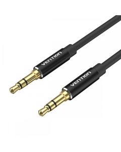 Аудіокабель Vention 3.5mm Male to Male Audio Cable 2M Black Aluminum Alloy Type (BAXBH)