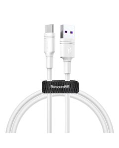 Кабель Baseus Double Ring Quick Charge Cable USB Type-C 5A 1m White