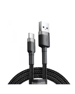 Кабель Baseus Cafule Cable USB Type-C 3A 1m Grey/Black (CATKLF-BG1)
