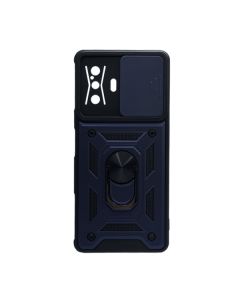 Чохол Armor Camshield Case для Xiaomi Poco F4 GT with Ring Dark Blue with Camera Lens