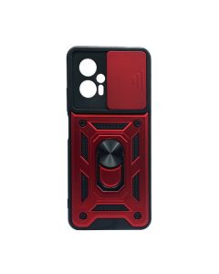 Чохол Armor Camshield Case для Xiaomi Poco X4 GT with Ring Red with Camera Lens