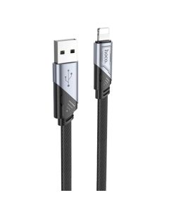 Кабель HOCO U119 USB to iP 2.4A, 1.2m, nylon, aluminum connectors, Black