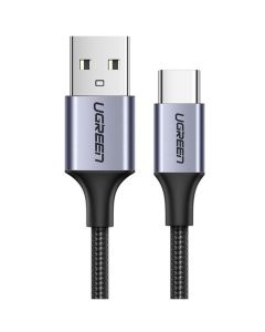 Кабель UGREEN US288 USB-A 2.0 to USB-C Cable Nickel Plating Aluminum Braid 2m (Black) (UGR-60128)