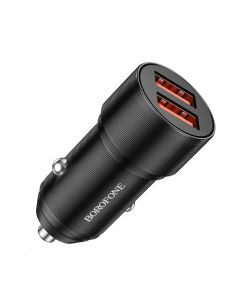 Автомобільний зарядний пристрій BOROFONE BZ19B Wisdom 36W dual port QC3.0 car charger Black