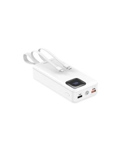Зовнішній акумулятор REMAX Suji Series PD 20W+QC 22.5W  Fast Charging Cabled Power Bank 30000mAh  RPP-550 White