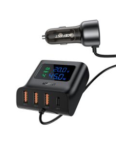 Автомобільний зарядний пристрій ACEFAST B11 138W Car Charger Splitter with Digital Display Black