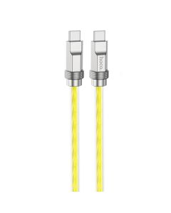 Кабель HOCO U113 Solid 100W silicone charging data cable Type-C to Type-C Gold