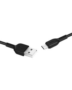 Кабель HOCO X20 USB to Micro 2.4A, 1m, PVC, TPE connectors, Black