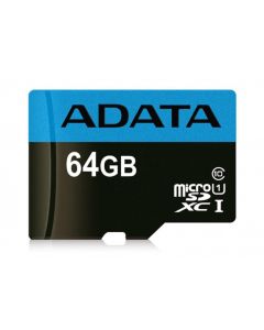 microSDXC (UHS-1) A-DATA Premier 64Gb Class 10 A1 (R-100Mb/s)  (adapter SD)