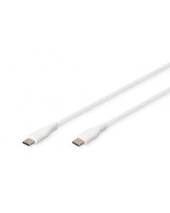 Кабель для зарядки USB-C, USB-C - USB-C 2 м, USB 2.0, 60W, силіконовий, білий AK-300341-020-W DIGITUS by ASSMANN