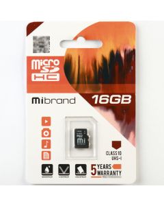 microSDHC (UHS-1) Mibrand 16Gb class 10