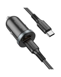 Автомобільний зарядний пристрій BOROFONE BZ22 Scenery dual-port PD30W+QC3.0 car charger set(Type-C to Type-C) Black