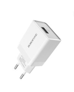 Мережевий зарядний пристрій BOROFONE BA20A Sharp single port charger set(Micro) White