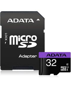 microSDHC (UHS-1) A-DATA Premier 32Gb Class 10 (R-80Mb/s)  (adapter SD)