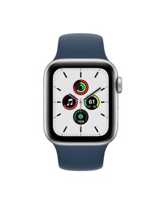 Apple Watch Series SE GPS 40mm Silver Aluminum Case with Abyss Blue Sport Band (MKNY3)