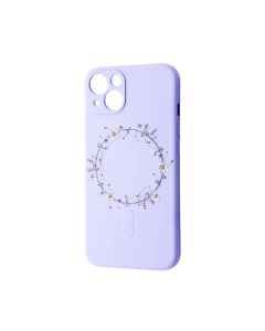 Чехол Wave Minimal Art Case для Apple iPhone 13/14 with MagSafe Light Purple/Wreath