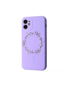 Чехол Wave Minimal Art Case для Apple iPhone 12 with MagSafe Light Purple/Wreath