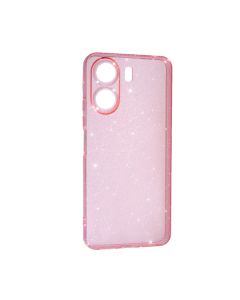 Чехол Silicon Shiny Case Xiaomi 13C/Poco C65 Glitter Clear/Pink