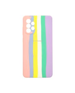 Чохол Silicone Cover Full Rainbow для Samsung A72-2021/A725 Pink/Lilac with Camera Lens