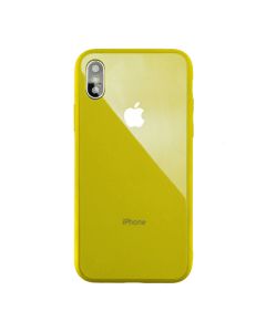 Чохол накладка Glass TPU Case для iPhone X/XS Yellow
