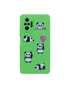 Чехол Original Soft Touch Case for Xiaomi Redmi Note 10 Pro/Note 10 Pro Max Green Panda with Camera Lens