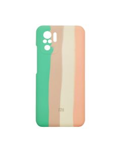 Чохол Silicone Cover Full Rainbow для Xiaomi Redmi Note10 Green/Pink with Camera Lens