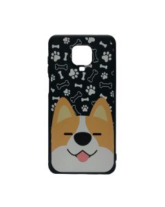 Чехол Wave Cute Case для Xiaomi Redmi Note 9s/Note 9 Pro/Note 9 Pro Max Black Happy Corgi