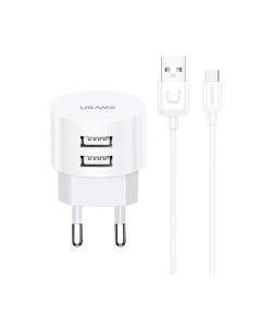 СЗУ Usams 2USB T20 U35 + Type-C Cable White (XTXLOGT18TC05)