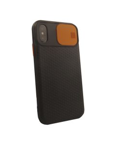 Чехол накладка Camshield TPU для iPhone X/XS Black/Orange