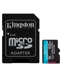 Карта памяти Kingston 512 GB microSDXC class 10 UHS-I U3 Canvas Go! Plus + SD Adapter SDCG3/512GB
