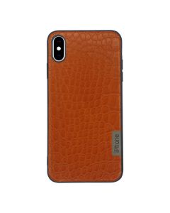 Чехол Leather Case для iPhone XS Max Brown Crocodile