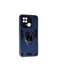 Чехол Armor Antishock Case для Xiaomi Redmi 10с/Poco C40 with Ring Dark Blue with Camera Lens