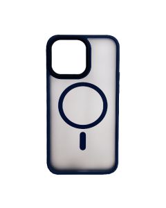 Чохол накладка Mate Plus Metal Buttons Case with MagSafe для iPhone 15 Pro Dark Blue