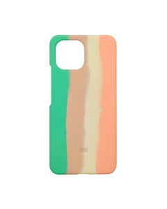 Чехол Silicone Cover Full Rainbow для Xiaomi Mi 11  Lite/Mi 11 Lite 5G/Mi 11 Lite 5G NE Green/Pink