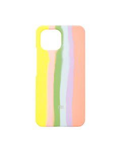 Чохол Silicone Cover Full Rainbow для Xiaomi Mi 11  Lite/Mi 11 Lite 5G/Mi 11 Lite 5G NE Yellow/Pink