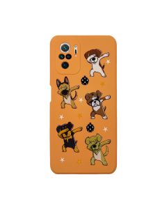Чехол Original Soft Touch Case for Xiaomi Redmi Note10 Orange Dogs with Camera Lens