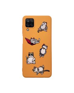 Чехол Original Soft Touch Case for Samsung A12-2021/A125/M12-2021 Orange Lazy Cat