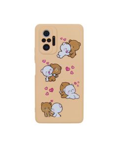 Чехол Original Soft Touch Case for Xiaomi Redmi Note 10 Pro/Note 10 Pro Max Pink Sand Bears with Camera Lens