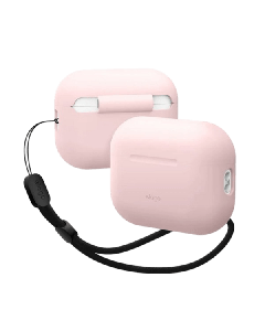 Футляр для наушников Elago Silicone Basic Case with Nylon Lanyard Light Pink for Airpods Pro 2nd Gen (EAPP2SC-BA+ROSTR-LPK)