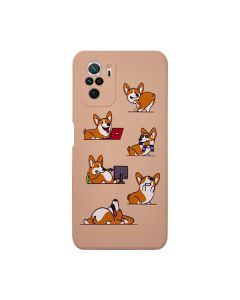 Чехол Original Soft Touch Case for Xiaomi Redmi Note10 Pink Sand Corgi with Camera Lens