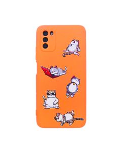 Чохол Original Soft Touch Case for Xiaomi Poco M3 Orange Lazy Cat with Camera Lens