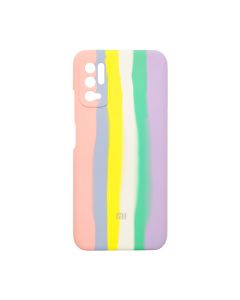 Чохол Silicone Cover Full Rainbow для Xiaomi Poco M3 Pro/Note 10 5G Pink/Lilac with Camera Lens