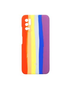 Чохол Silicone Cover Full Rainbow для Xiaomi Poco M3 Pro/Note 10 5G Red/Violet with Camera Lens