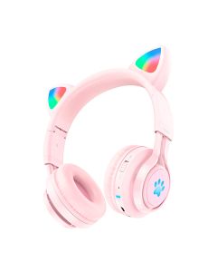 Bluetooth Навушники Hoco W39 Cat ear kids Pink