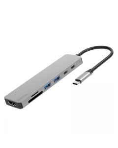 USB-хаб Proove Iron Link 7 in 1 (2*Type-C + 2*USB3.0  + HDMI + SD/TF) Silver (HBIL00222004)