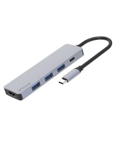 USB-хаб Proove Iron Link 5 in 1 (3*USB3.0 + Tyce C + HDMI) Silver (HBIL00010604)