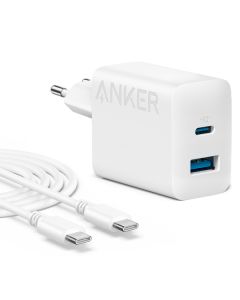 МЗП Anker PowerPort 312 20W PD3.0, PIQ3.0, QC3.0 White + Type-C to Type-C (B2348G21)