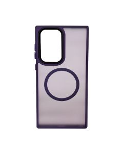 Чехол накладка Mate Plus Metal Buttons Case with MagSafe для Samsung S23 Ultra/S918 Deep Purple