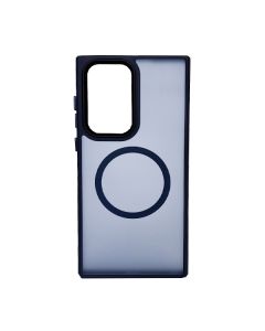 Чохол накладка Mate Plus Metal Buttons Case with MagSafe для Samsung S22 Ultra/S908 Midnight Blue