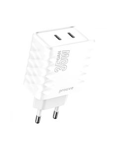 МЗП Proove Speed Surge Gan 35W (Type-C + Type-C) White (WCSS30020002)